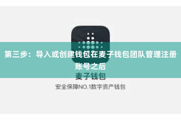 第三步：导入或创建钱包在麦子钱包团队管理注册账号之后