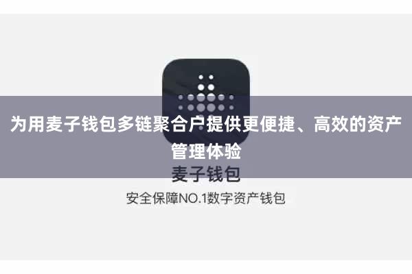 为用麦子钱包多链聚合户提供更便捷、高效的资产管理体验